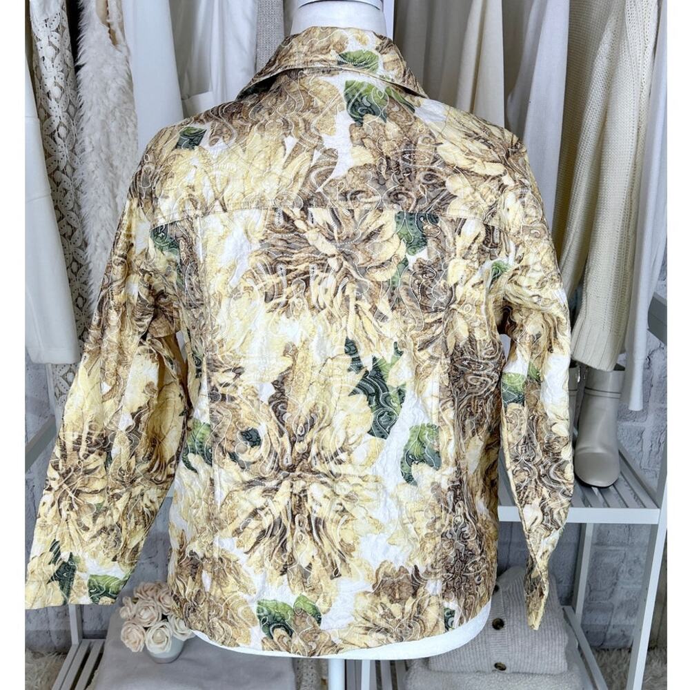 Analogies Plus Women's Size 1X Denim Style Cream Floral Embroidered Jacket #0462 - Picture 6 of 11